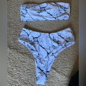 marbled Shein bikini